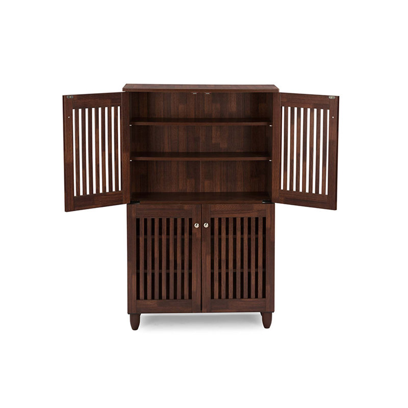 Armoire de rangement pour 18 paires de chaussures, Brun