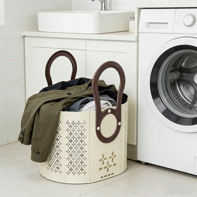 Plastic Fire Resistant Laundry Cart with Wheels