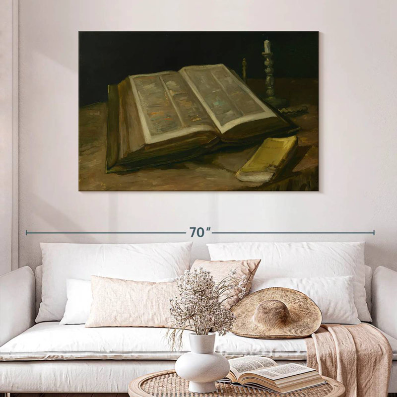 Adella nature morte avec la bible, H 32 po x l 48 po