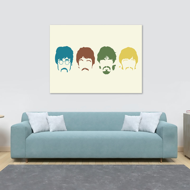 The Beatles Heads Pop Art - Wrapped Canvas Print, 30.5cm H x 40.6cm W x 3.8cm D