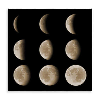 Eclipse in Nine Phases Tablecloth | Black Earth & Galaxy Decor