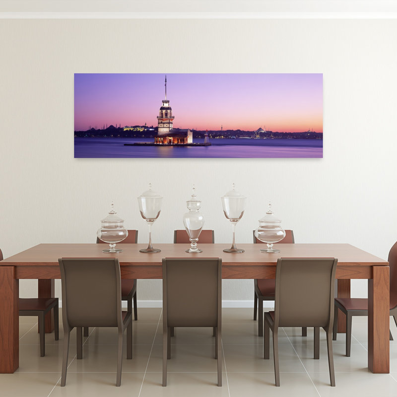 Coucher de soleil, phare, istanbul, Turquie, architecture contemporaine paisible, art mural coucher de soleil