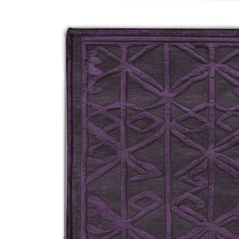 Trellis Purple Indoor and Outdoor Area Rug, Rectangle 2' x 3'