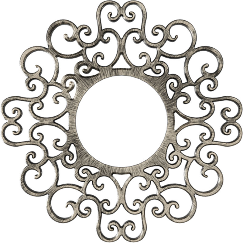 Médaillon de plafond 26 po x P 9 po x P 7 po x P 3 po Reims, H 26 po x l 26 po x P 0,75 po, Argenté antique chaleureux