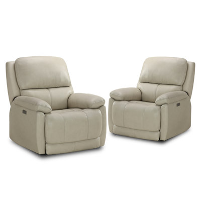 Musso Genuine Leather Dual-power Standard Recliner (set Of 2)