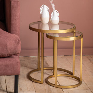 Glass Top Frame Nesting Tables