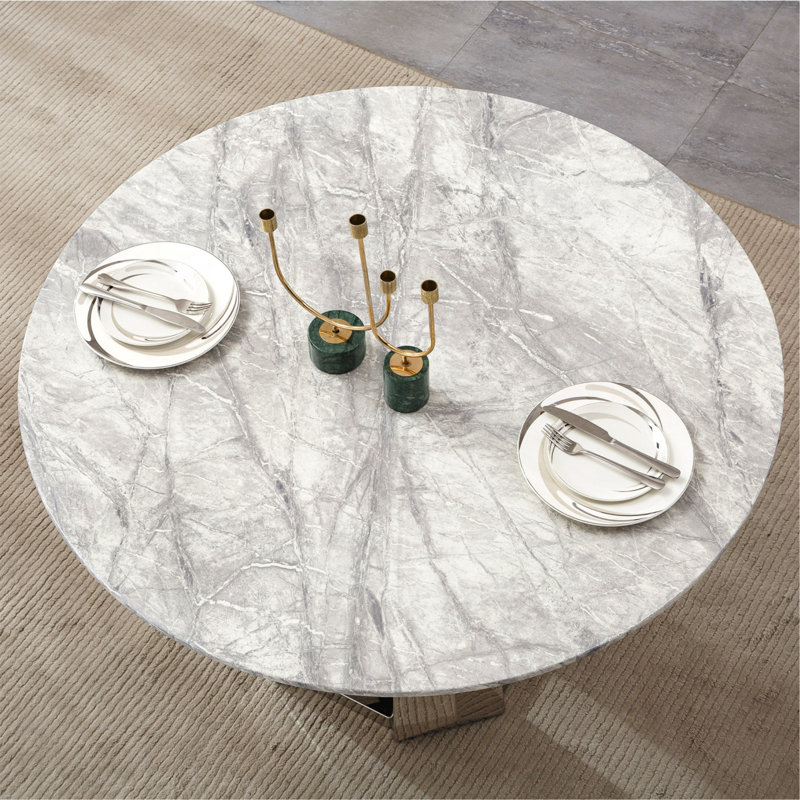 Table de salle à manger 47 po, Argent, Gris