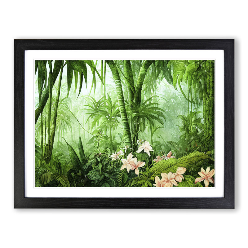 Watercolour Jungle Vol.2 - Framed Print, Black, 46cm H x 64cm W x 2cm D