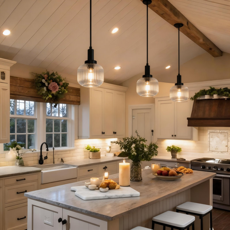 Single Pendant Light With Glass Shade