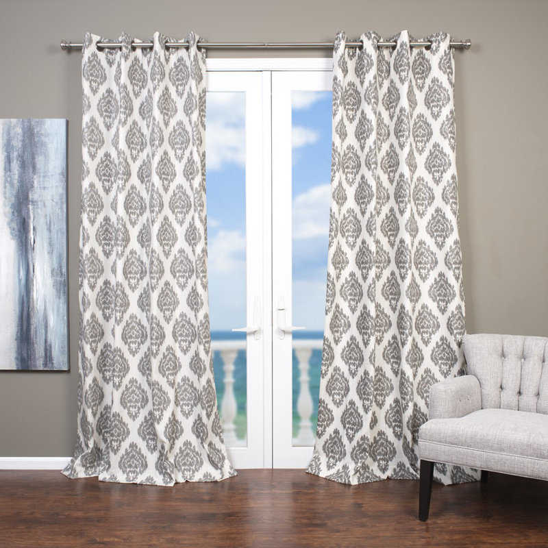 Baroque Ikat Semi Sheer Curtain Single Panel