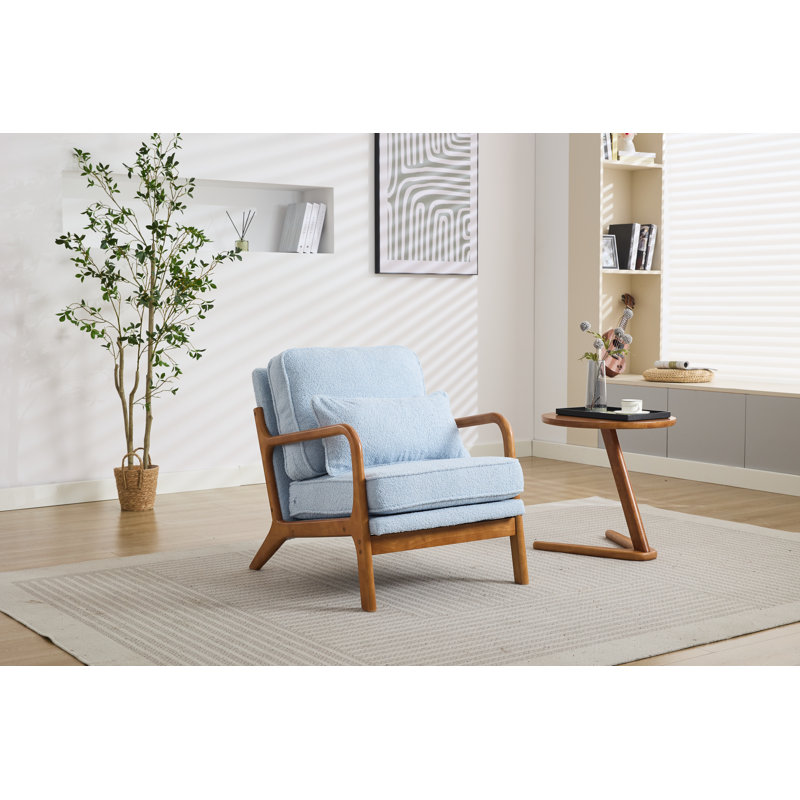 Fauteuil rembourré, Polyester bleu