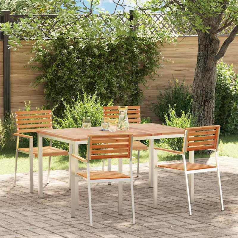 4 - Person Wood Patio Dining Set with, 75cm H x 150cm W x 90cm D