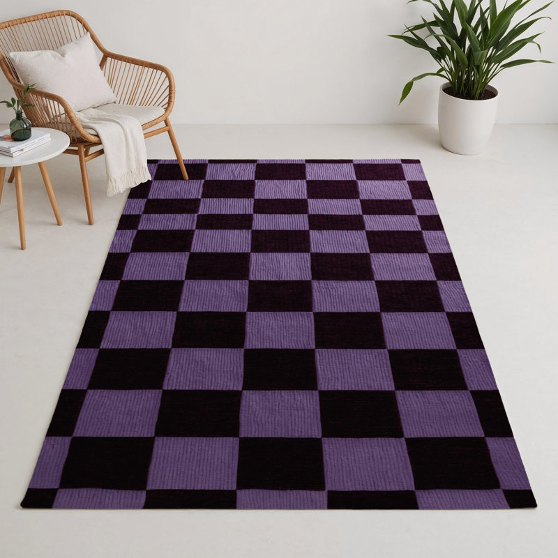 Tapis d'intérieur et d'extérieur à carreaux rouge, Rectangle 5 pi x 7 pi