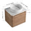Meuble-lavabo mural 24 po avec lavabo en céramique imitation chêne