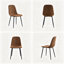 Round Walnut Fluted Pedestal Dining Set with Upholstered Chairs-355486939