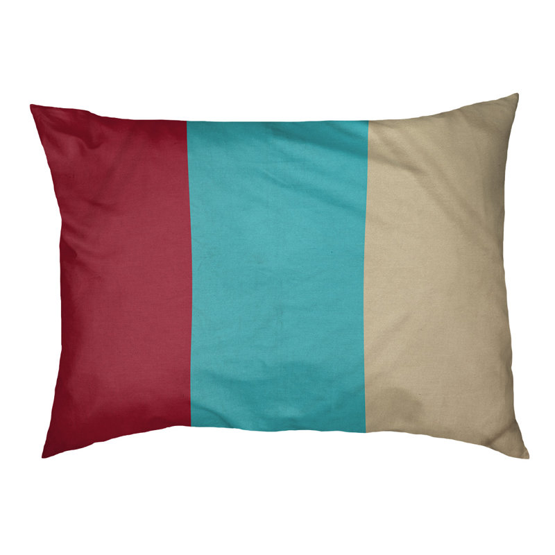 Coussin Arizona, Grand (l 40 po x P 30 po x H 14 po), Rouge Sedona / bleu sarcelle / sable de Sonora