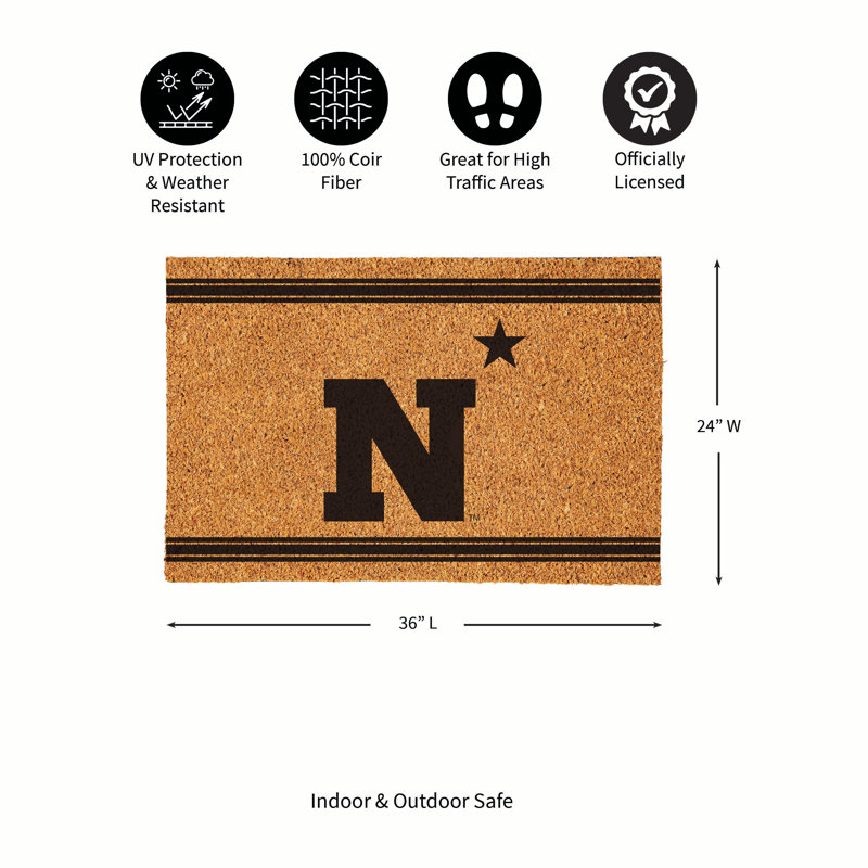 Grand tapis couleur coco US Naval Academy, 36 po x 24 po