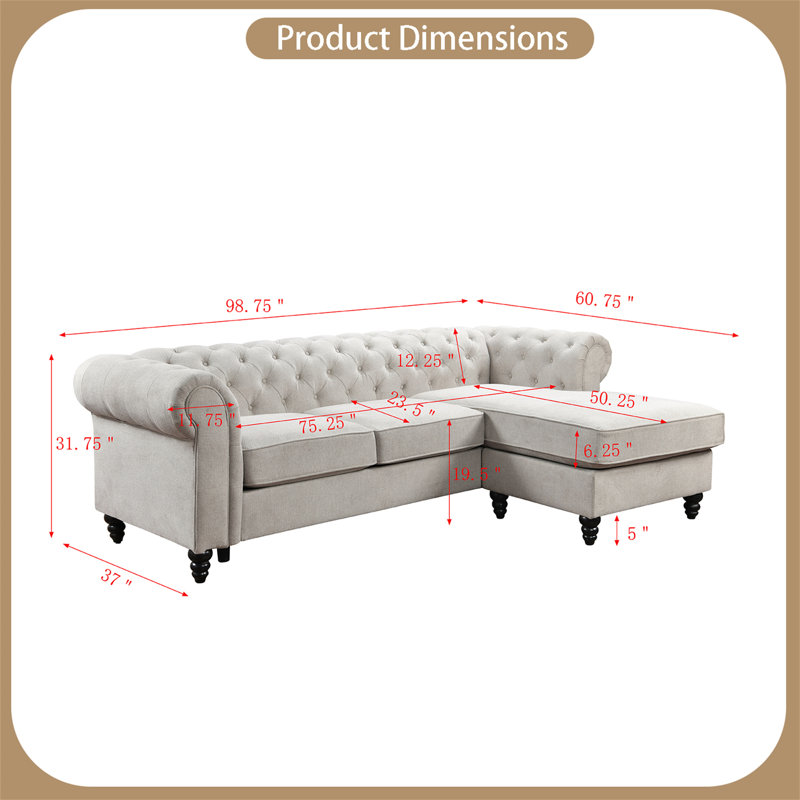 Canapé Imronbek, 100 % polyester beige