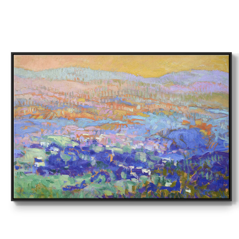 «Meet Me and the Edge of Dreams», reproduction sur toile avec cadre flottant, H 27 po x l 41 po x P 2 po, Noir