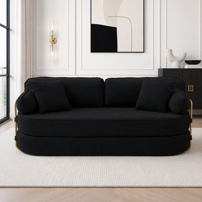 Canapé-lit convertible 78,3 po sans assemblage pour futon avec dossier amovible