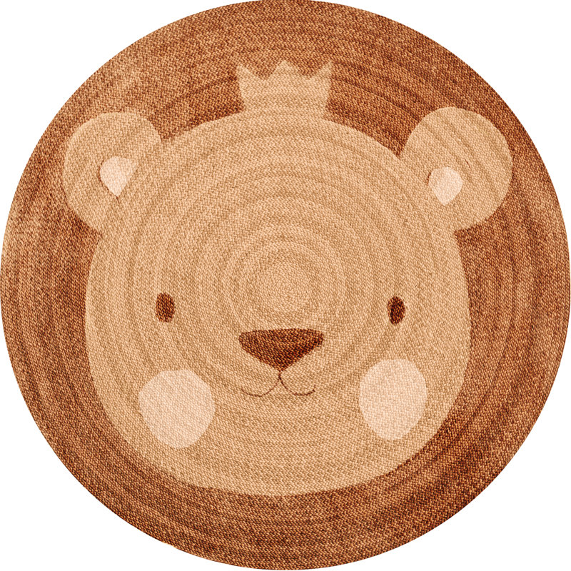 Round Rakel Vinyl Machine Printed Area Rug, Round 4'11.1"