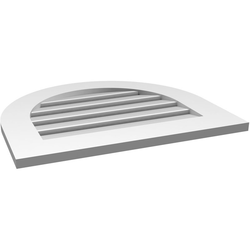 Round Top Surface Mount Signature Urethane Functional Gable Vent, Primed Tan, 22" H x 26" W x 1" D