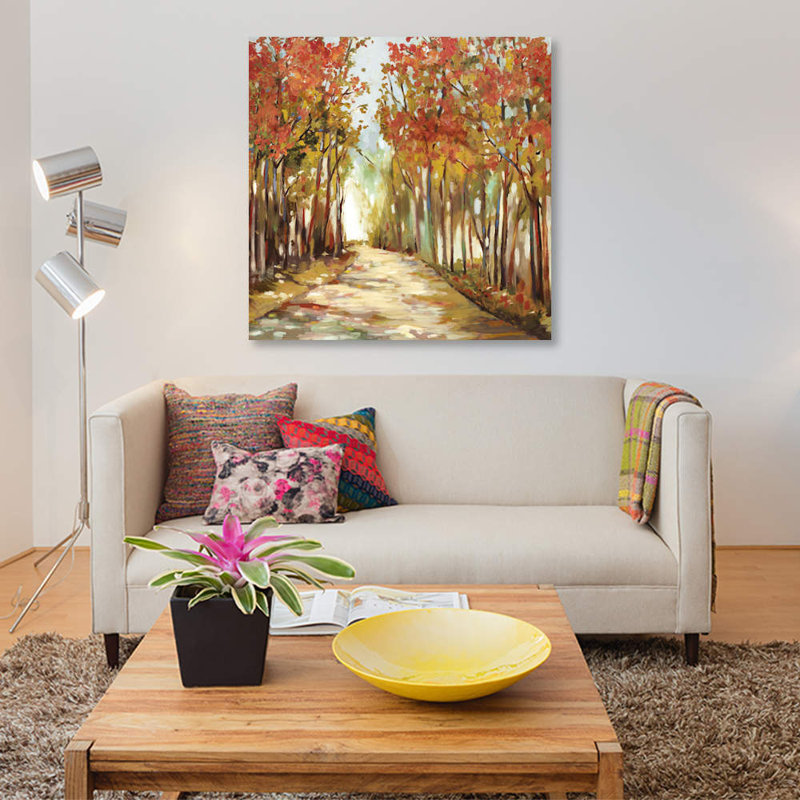 " Sunny Path " by Allison Pearce, 12" H x 12" W x 0.75" D, No Mat, Wrapped Canvas