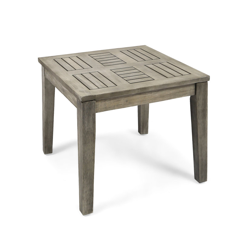 Wood Side Table In Grey, Fits Small Spaces, Transitional Style, 20"x20"x16.01", 30lbs Weight Grey Table, Design For Yard, 20x20x16.01, Max Capacity