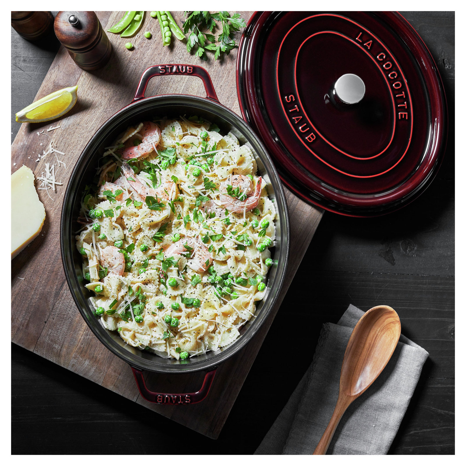 Staub Enameled Cast Iron Cocotte, Grenadine, 5.75 qt