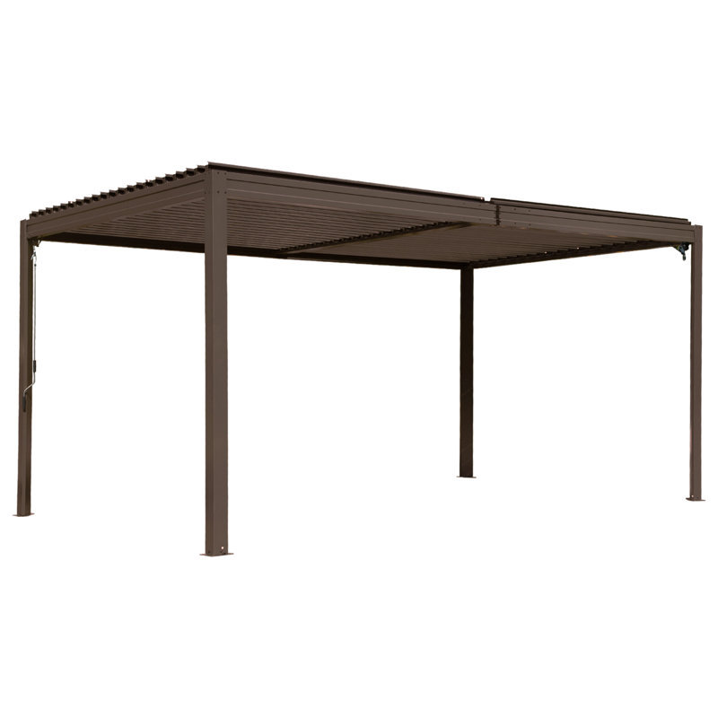 16 ft. W x 10 ft. D Outdoor Aluminum Pergola with Louvered Roof