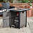 Square Polyresin Propane Smokeless Fire Pit Table with Hidden Fuel Tank