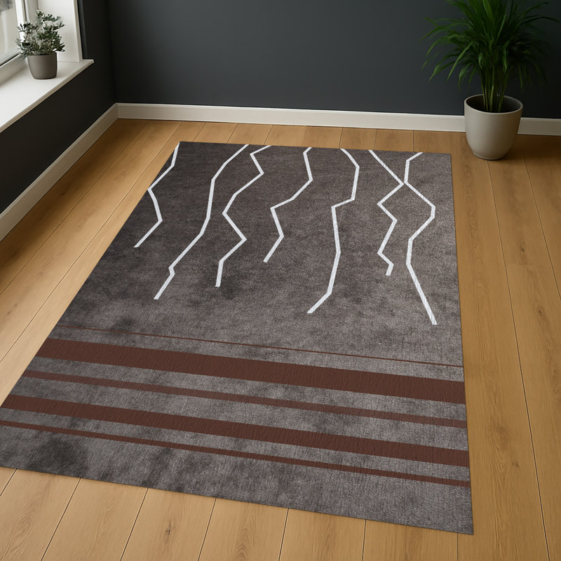 Geometric Area Rug, Runner 70 x 140 cm