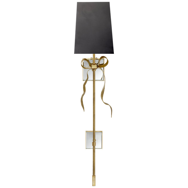 Ellery Glass 1 - Light Wallchiere, Matte Black, Soft Brass