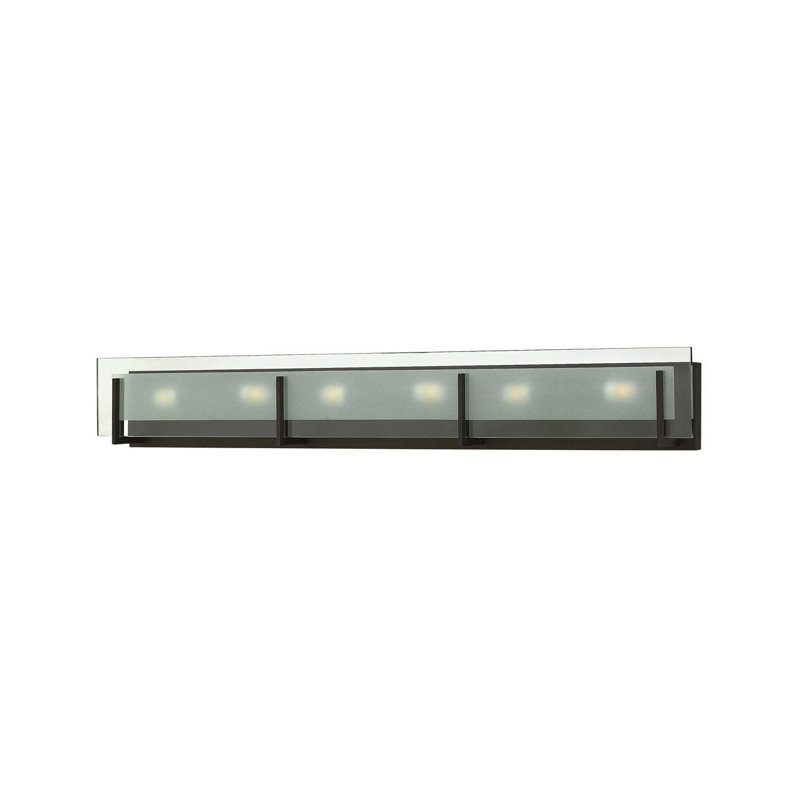 Barre d'éclairage de salle de bain à intensité variable 6 lumières Latitude, G-9 60 W, Bronze frotté à l'huile