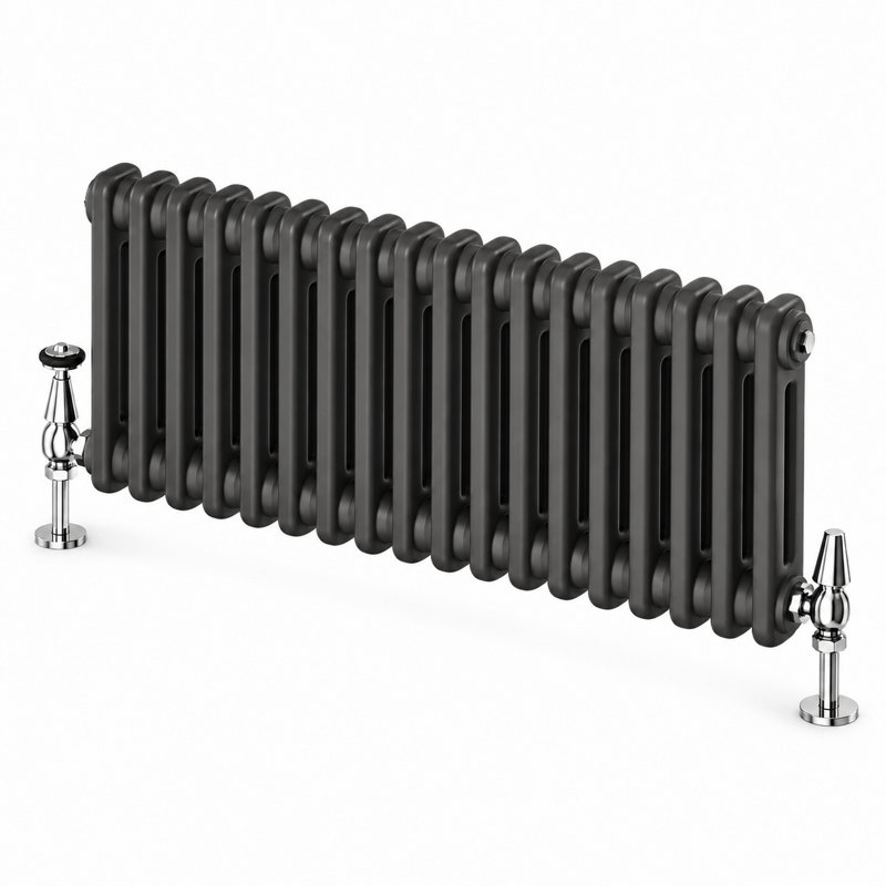 Horizontal Traditional Colosseum Radiator, 300cm H x 785cm W x 70cm D, Grey