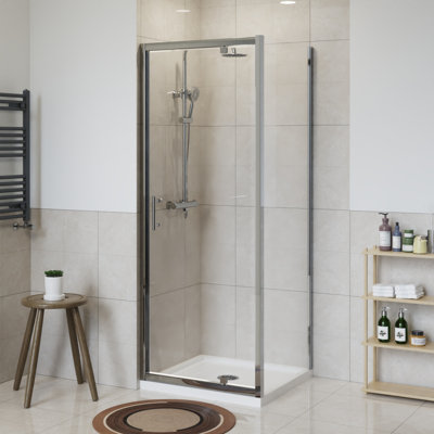 Shaneta Bathroom 700mm Pivot Door with 760mm Side Panel Shower Enclosure