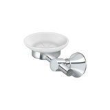 Deltana 88SD-26 4-3/8" Diameter 88 Series Frosted Glass Soap Dish Polished Chrome