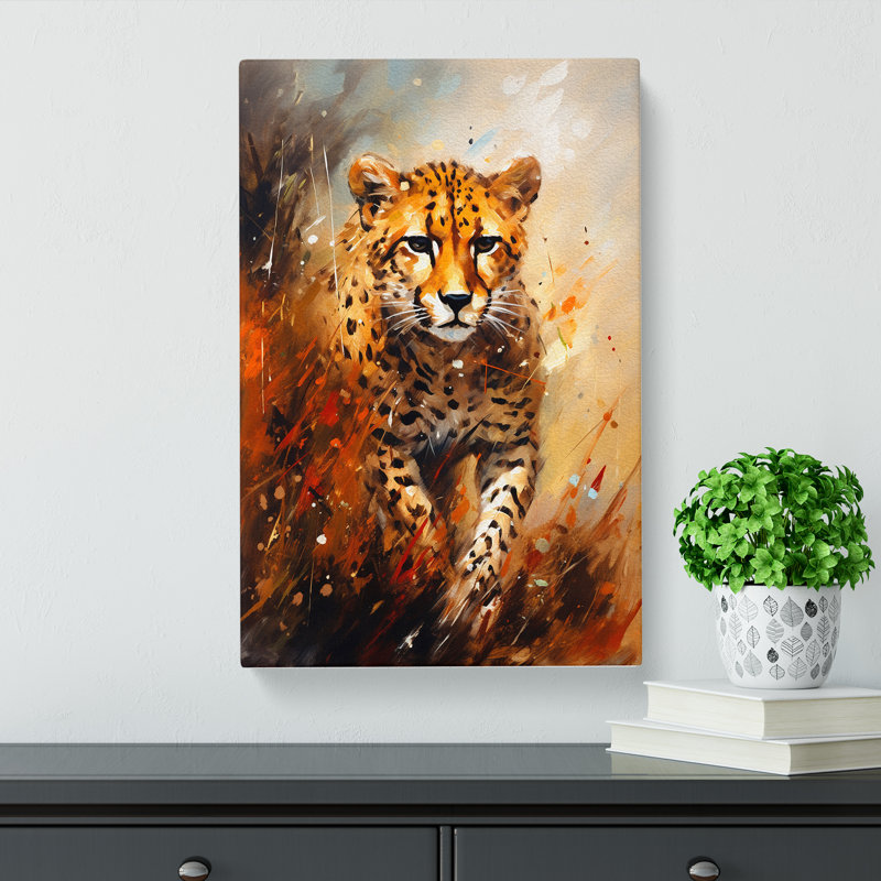 Cheetah Impressionism - Wrapped Canvas, 76cm H x 50cm W x 3cm D