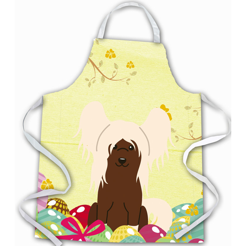 Tablier œufs de pâques, Chien chinois à crête, Blond / chocolat / crème