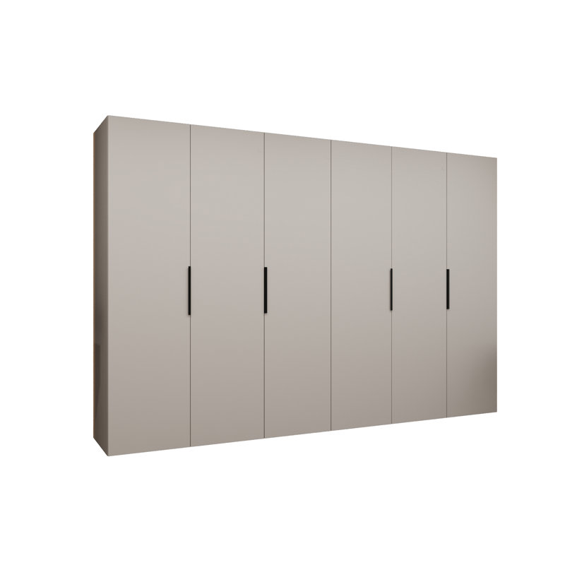 Manufactured Wood Wardrobe, cashmere + handles: black