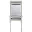 Chaise d'appoint en tissu et platine (2) - siège fixe, capacité de 220 lb. 20 po de profondeur du siège, 19 po de hauteur. Superbe décoration rectangulaire avec des strass scintillants. Doux et rembourré. Tablier en bois tourné