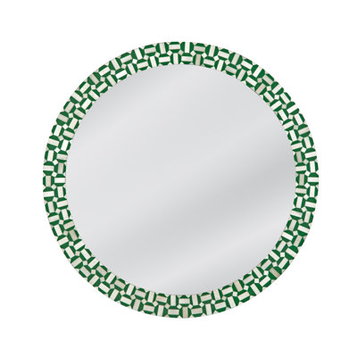 Alanis Bone Round Wall Mirror