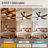 6-speed Low-profile Ceiling Fan With Led Light，53" Modern Smart Dimmable Ceiling Fan