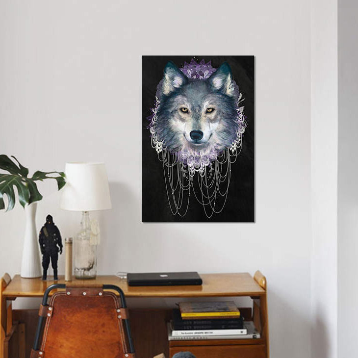 «Wolf» par Laura Graves, impression sur toile, H 12 po x l 8 po x P 0,75 po, Toile tendue