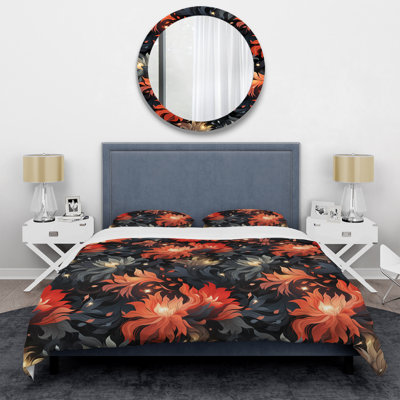 Ember Twilight Moody Patterns III Floral Duvet Cover