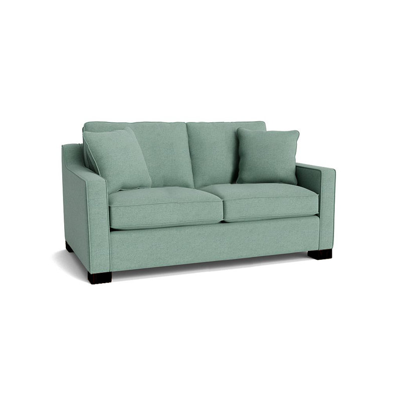 Causeuse à accoudoirs carrés de 56 po avec coussins réversibles Aceyon, Espresso, Épice Entice