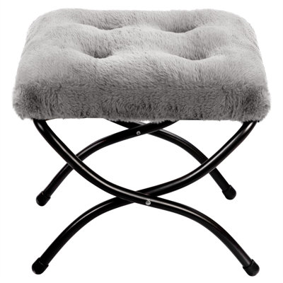 47cm Wide Solid Colour Footstool Ottoman