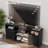 70.8" Modern Black Led Tv Stand With Adjustable Shelves-6385977