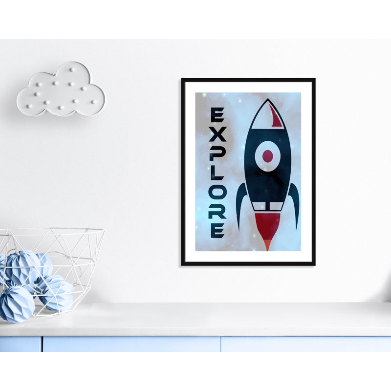 Explorer l’espace, H 36,5 po x l 26,5 po x P 0,63 po, Encadré de boîte noir