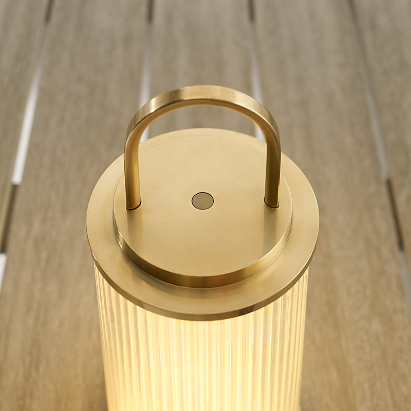 Tawa Accent Rechargeable Table Lamp, Natural Brass